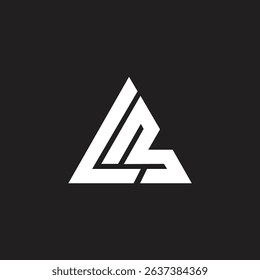 Triangle shape, LM or ML minimal logo design vector.