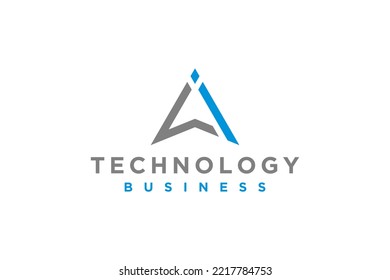 Triangle shape logo design letter A initial icon symbol business consulting illustration
