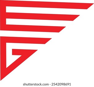 EG Triangle shape logo design,with white background