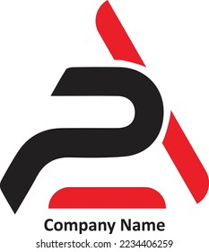 Triangle shape logo showing letter P 
