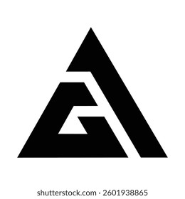 Triangle shape modern letter GA or AG creative monogram logo