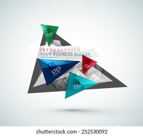 Triangle shape modern paper infographics. Minimal design