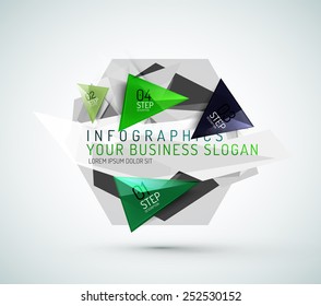Triangle shape modern paper infographics. Minimal design