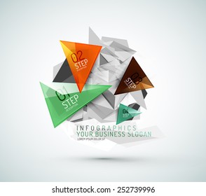 Triangle shape modern paper infographics. Minimal design