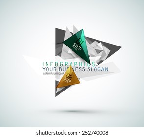 Triangle shape modern paper infographics. Minimal design