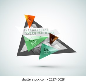 El triángulo forma infografías de papel modernas. Diseño mínimo