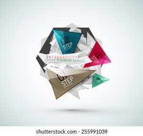 Triangle shape modern paper infographics. Minimal design