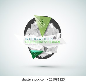 El triángulo forma infografías de papel modernas. Diseño mínimo
