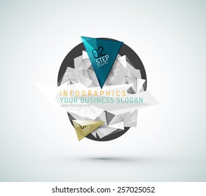 El triángulo forma infografías de papel modernas. Diseño mínimo