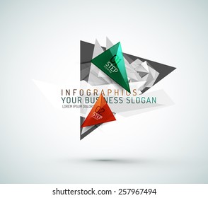 Triângulo forma infográficos de papel moderno. Design mínimo