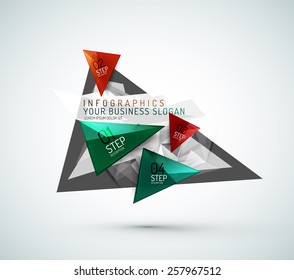 El triángulo forma infografías de papel modernas. Diseño mínimo