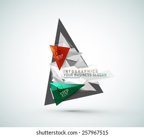 Triangle shape modern paper infographics. Minimal design