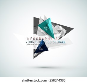 Triangle shape modern paper infographics. Minimal design