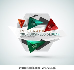 Triangle shape modern paper infographics. Minimal design