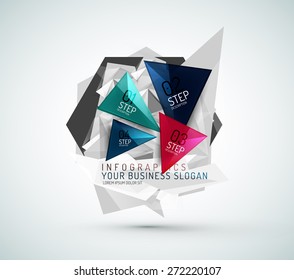 El triángulo forma infografías de papel modernas. Diseño mínimo