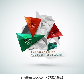 Triangle shape modern paper infographics. Minimal design