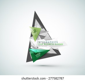 Triangle shape modern paper infographics. Minimal design