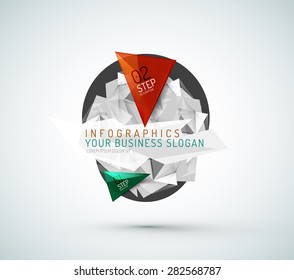 Triangle shape modern paper infographics. Minimal design