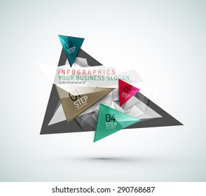 Triangle shape modern paper infographics. Minimal design