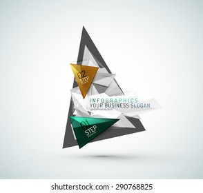 Triangle shape modern paper infographics. Minimal design