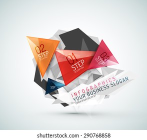 Triangle shape modern paper infographics. Minimal design