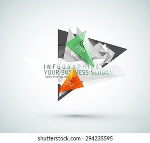 Dreieck formen moderne Papierinfografien. Minimales Design