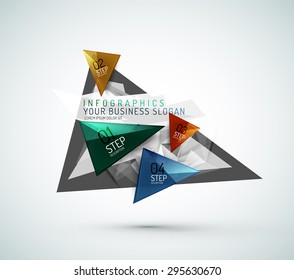 Triangle shape modern paper infographics. Minimal design