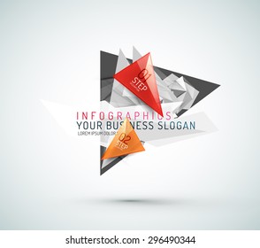 Triangle shape modern paper infographics. Minimal design