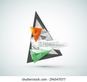 Triangle shape modern paper infographics. Minimal design