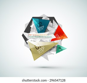 Triangle shape modern paper infographics. Minimal design
