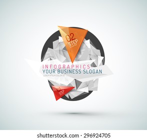 Triangle shape modern paper infographics. Minimal design