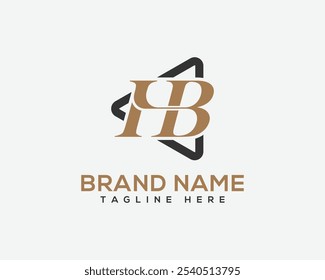 Dreieck Form Monogramm Stil Design. HB Monogramm Logo Design in Dreiecksform.