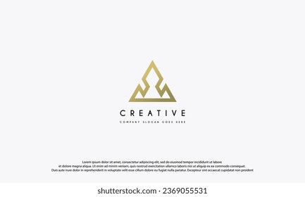 Triangle shape North Arrow logo design vector inspiration.
