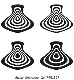 Padrões de forma de triângulo. Formas de pirâmide geométrica. Elementos angulares pretos. Designs de pontas vetoriais