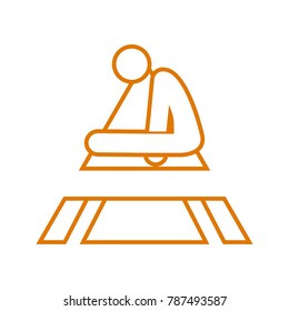 Triangle Shape Pommel Horse Sport Outline Figure Symbol Vector Illustration