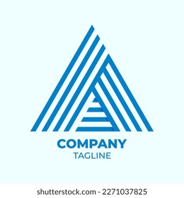 diseño de logotipo premium de forma triangular