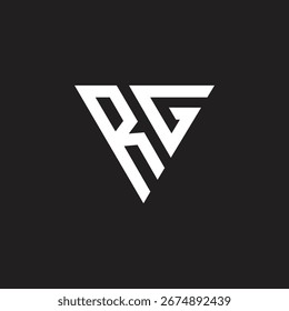 Forma triangular, modelo vetorial de design de logotipo de letra RG.
