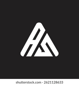 Triangle shape SA letter monogram vector branding template.