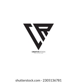 Triangle shape unique letter CR modern monogram creative logo. CR logo. RC logo