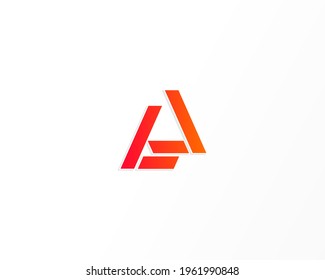 A and triangle shape vector logo design template