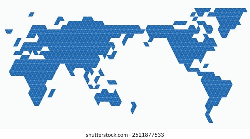 Triangle shape world map on white background. Vector illustration.