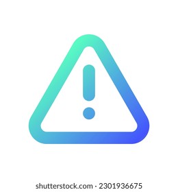 Triangle shaped caution sign pixel perfect gradient linear ui icon. Notification alert. Potential danger. Line color user interface symbol. Modern style pictogram. Vector isolated outline illustration