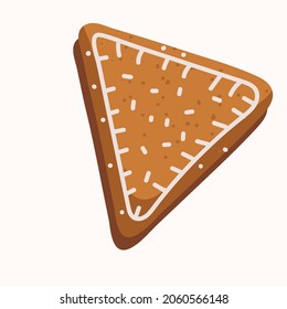 triangle shaped christmas gingerbread  vector illustration