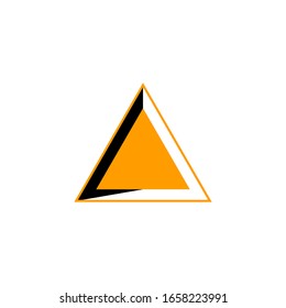 triangle shaped frame in black and orange vector