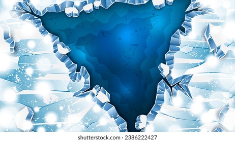 Triangle Shaped Ice Cracks As a Winter Background