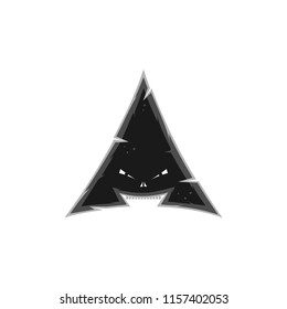triangle shaped monster character sign symbol vector art