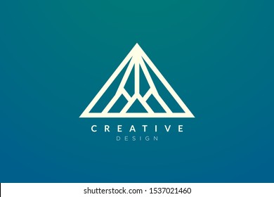 Triangle shaped mountain logo design. Minimalist and modern vector design for your business brand or product