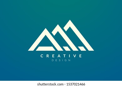 Triangle shaped mountain logo design. Minimalist and modern vector design for your business brand or product