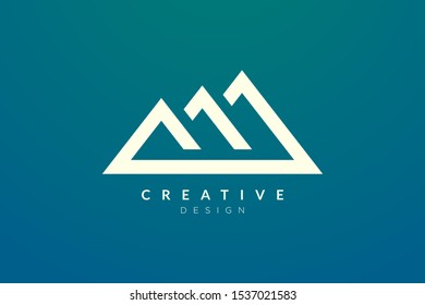 Triangle shaped mountain logo design. Minimalist and modern vector design for your business brand or product