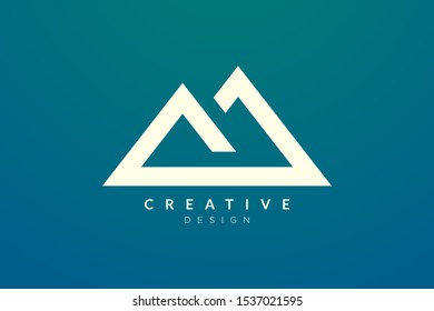 Triangle shaped mountain logo design. Minimalist and modern vector design for your business brand or product